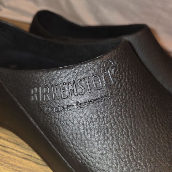 BIRKENSTOCK Sz 13 Professional Polyeurethane Black Slip On Work Logo Clogs Shoes - Picture 2 of 10